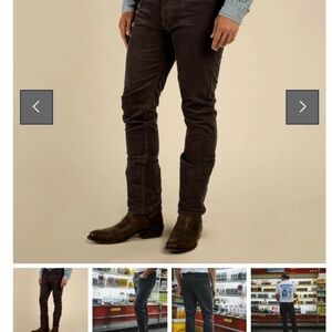 Sendero Classic Dark Brown Men's Cord Jeans $50